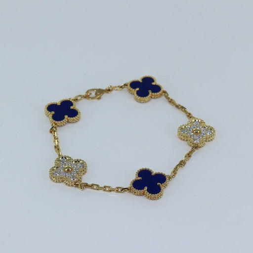 Bracelet Van Cleef & Arpels - Bracelet vintage Alhambra en or, lapis et diamants, édition limitée 58 Facettes