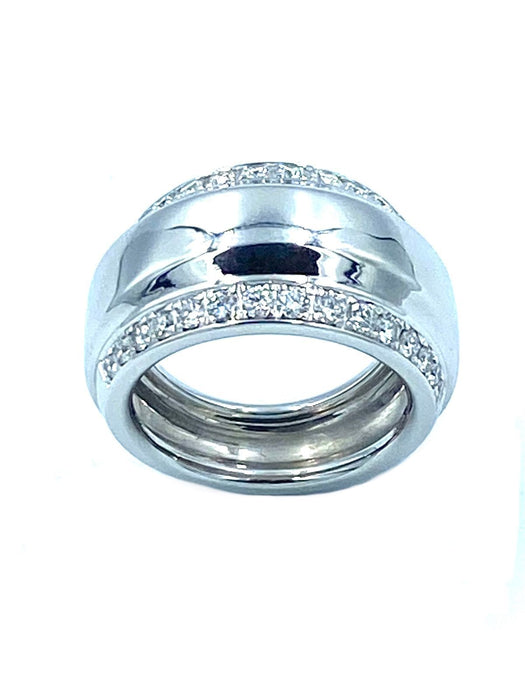 Bague 53 CHOPARD. Collection La Strada, bague or blanc et diamants 58 Facettes