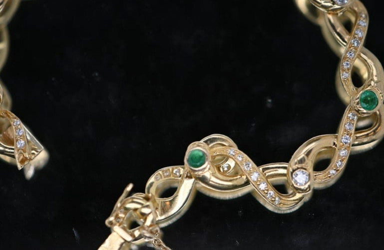 Bracelet Bracelet Rétro Diamants Emeraude 58 Facettes
