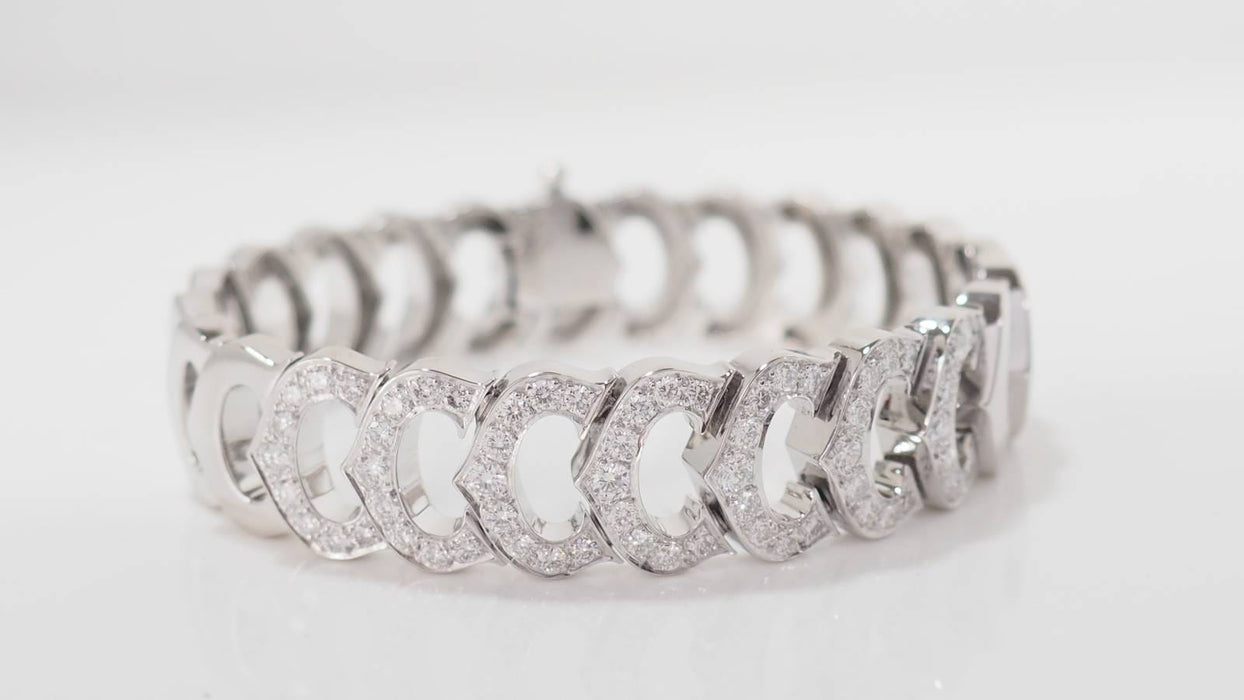 Bracelet Cartier - Bracelet Collection C, Or blanc, diamants 58 Facettes 32211