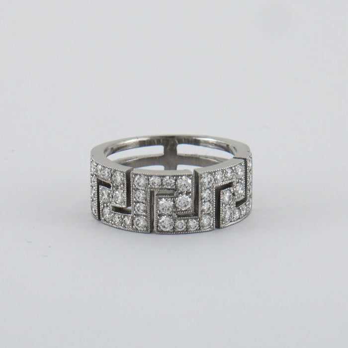 Bague 55 Bague anneau motif grec Diamants 58 Facettes