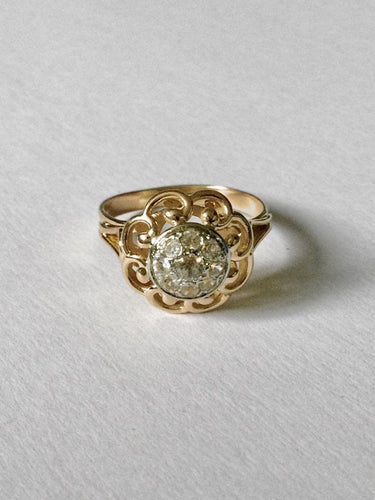 Bague 59 Bague Or Jaune ajourée Diamants 58 Facettes