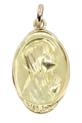 Pendentif MÉDAILLE  VIERGE ART-DÉCO SIGNÉE SELLIER 58 Facettes 059971