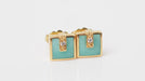 CLOZEAU Earrings - Green Resin Gold Earrings 58 Facettes clozeau