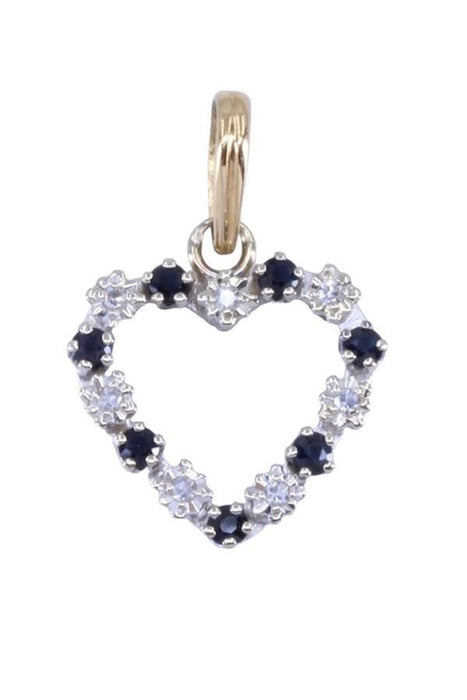 Pendentif PENDENTIF CŒUR SAPHIRS DIAMANTS 58 Facettes 076281