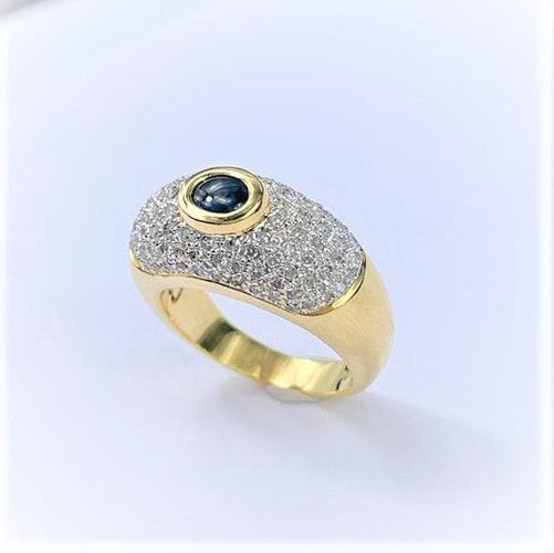 Bague 54 Bague Jonc Saphir Cabochon & Diamant 58 Facettes 20400000542