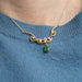 Necklace Volutes necklace in yellow gold, emerald and diamonds 58 Facettes ALGU04