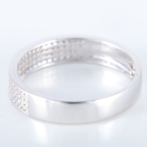 Bague 56 Bague en or blanc pavage diamants 58 Facettes