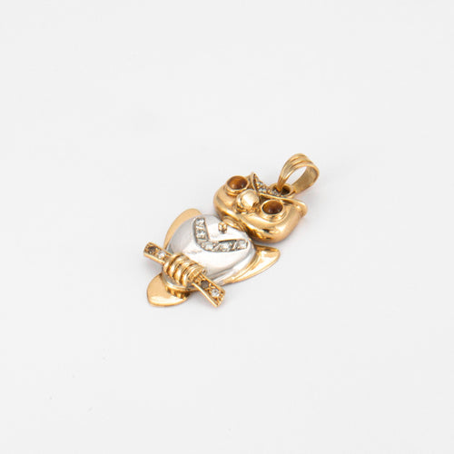 Pendentif Pendentif Hibou 2 Ors & Diamants 58 Facettes EL13