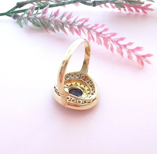 Bague 57.5 Bague Saphirs et Diamants Or 18 K 58 Facettes AA 1629