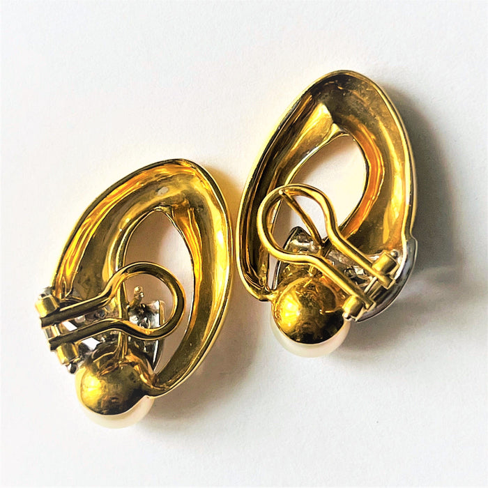 Boucles d'oreilles Boucles d'Oreilles Perle Diamants 2 ors 58 Facettes 20400000678
