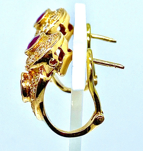 Boucles d'oreilles Boucles d’oreilles Rubis Diamants 58 Facettes AB236