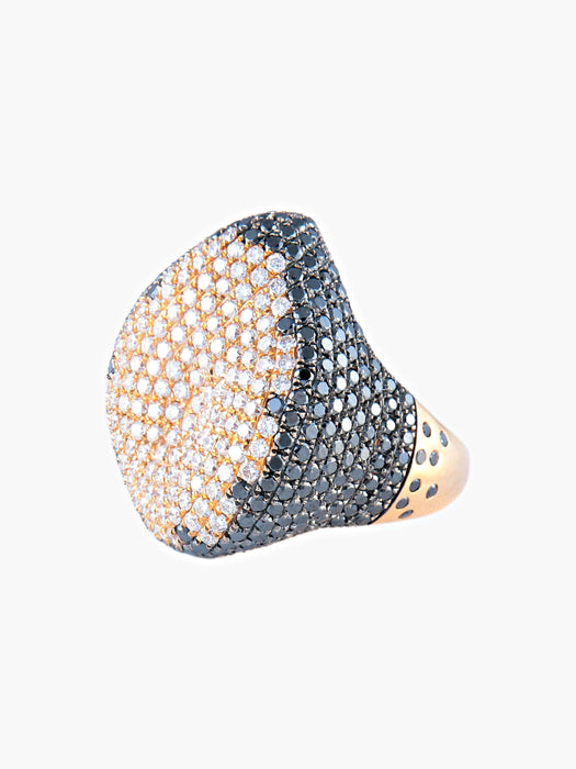 Bague 52 Bague Diamants champagne Diamants noirs 58 Facettes