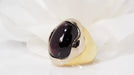 Ring 50 Two-tone amethyst cabochon gold ring 58 Facettes 30956