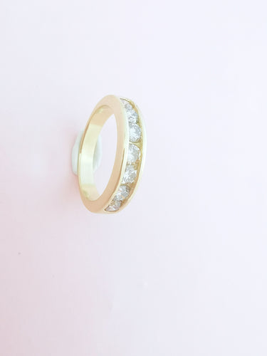 Bague 54 Demi Alliance Diamants 0,70 carat Or Jaune 58 Facettes AA 1612