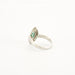 Ring 54 Navette Ring White gold Emerald diamonds 58 Facettes
