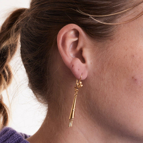 Boucles d'oreilles Pendants d'oreilles or décor passementerie 58 Facettes