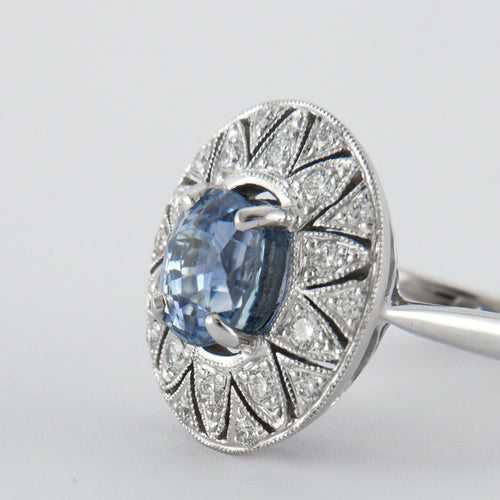 Bague 52 Bague Saphir et Diamants 58 Facettes