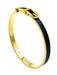 Hermes bracelet. Gold metal and leather bangle bracelet 58 Facettes