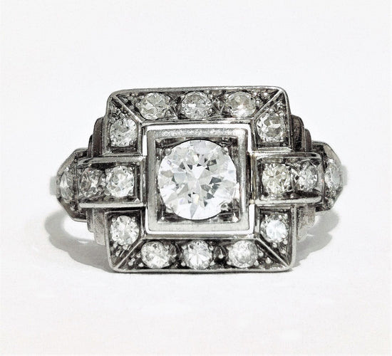 Bague 59 Bague Art Déco Diamants 58 Facettes 1-990/1