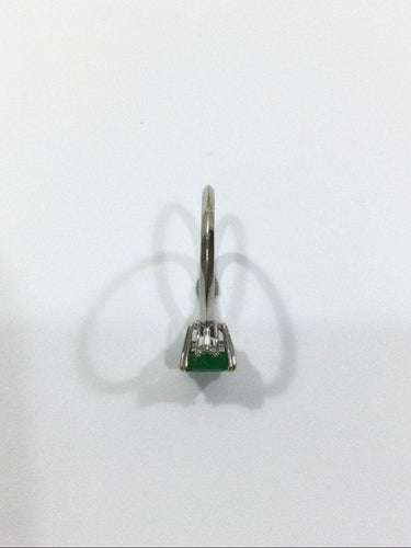 Bague 53 Bague Or Blanc Diamants Et émeraude 58 Facettes