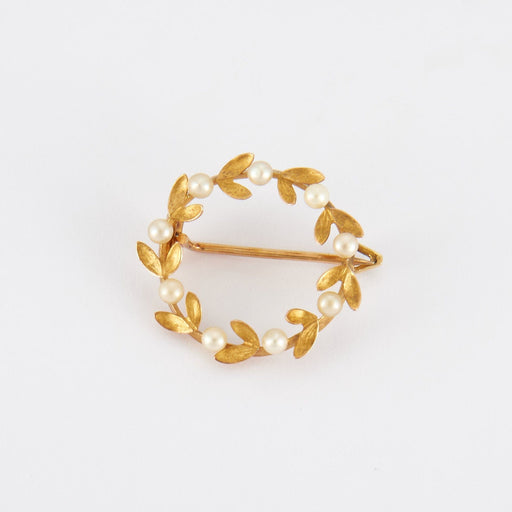 Broche Broche "couronne" en or jaune et perles 58 Facettes P10L4