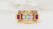 Bague 51 Bague Tank Or jaune Diamants Rubis 58 Facettes 29450