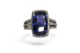 Bague Bague Or blanc Tanzanite Diamants 58 Facettes