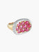 Ring 52 Oval ruby ​​diamond ring yellow gold 58 Facettes LP14-17