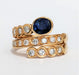 Ring 57 Yellow gold sapphire and diamond “winding” ring 58 Facettes TBU