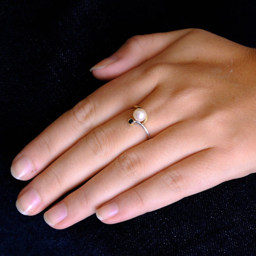 Bague 55 Bague Perle Saphir 58 Facettes EL2-38