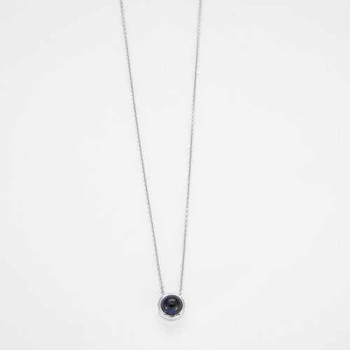 Collier Collier or blanc, saphir cabochon 58 Facettes HS13569