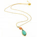 Necklace Gold, tourmaline and coral pendant necklace 58 Facettes D360268JE