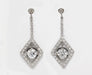 Earrings Art Deco earrings in platinum and diamonds. 58 Facettes