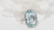 Bague Bague entourage or blanc aigue-marine diamants 58 Facettes 31615