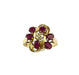 Bague Bague Fleur Or Rubis 58 Facettes 20400000702