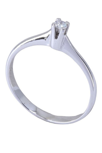 Bague 51 Solitaire diamants, or blanc 58 Facettes 063471