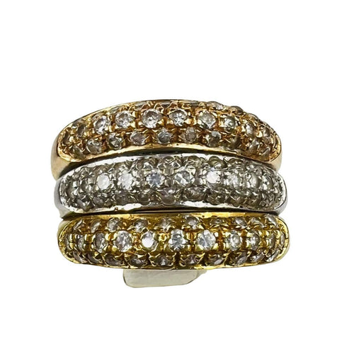 Bague 57 Bague Triple 3 Ors Oxydes 58 Facettes 20400000770