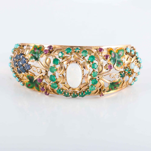 Bracelet Bracelet Opale Rubis Saphirs Emeraudes Email 58 Facettes 220331