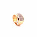 Bague Bague en or jaune 18 carats et pavage diamants 58 Facettes