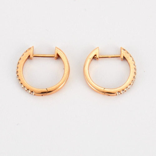 Boucles d'oreilles Créole en Or rose & diamants 58 Facettes