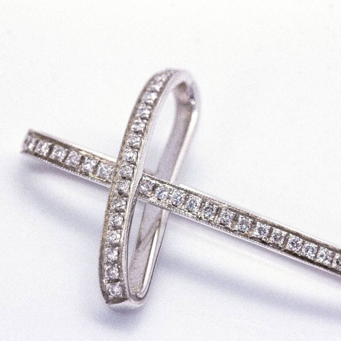 Pendentif Pendentif ALFIERI CROIX DE SAINT-JEAN Or blanc Diamants 58 Facettes D360390CS