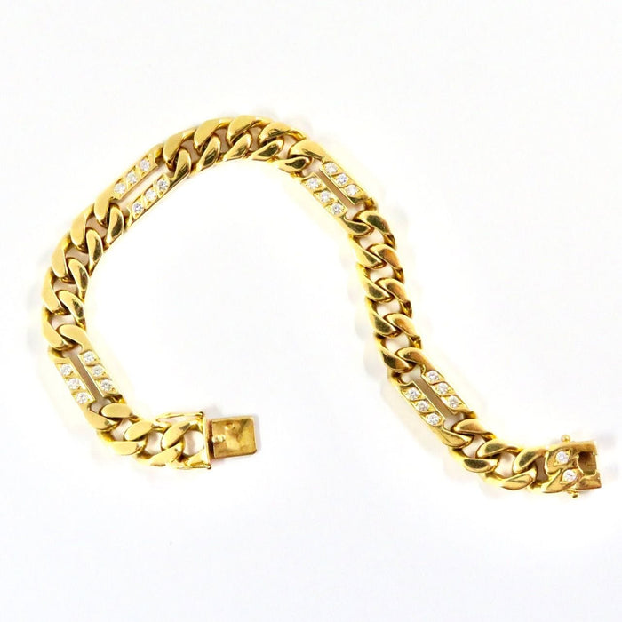 Bracelet Bracelet "Gourmette" or jaune et diamants 58 Facettes 12805