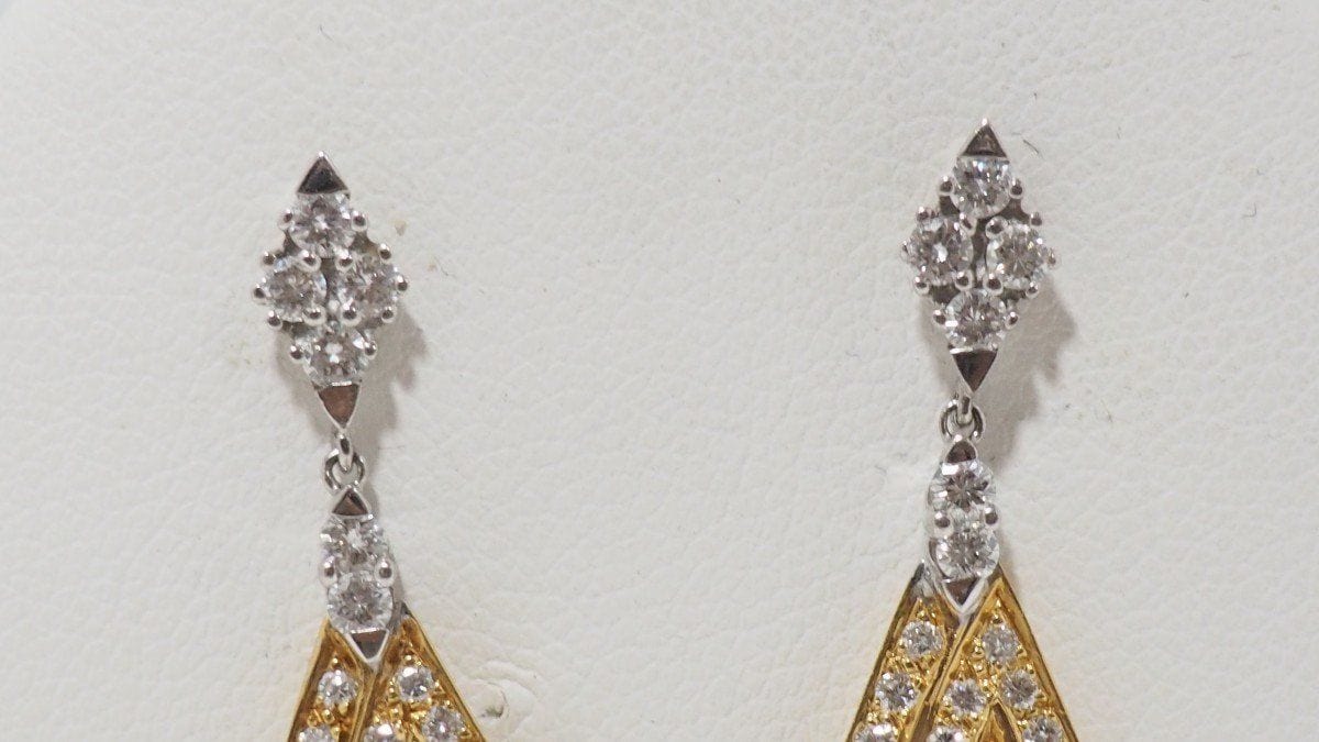 Boucles d'oreilles Boucles d'Oreilles en Or Bicolore & Diamants 58 Facettes 30812