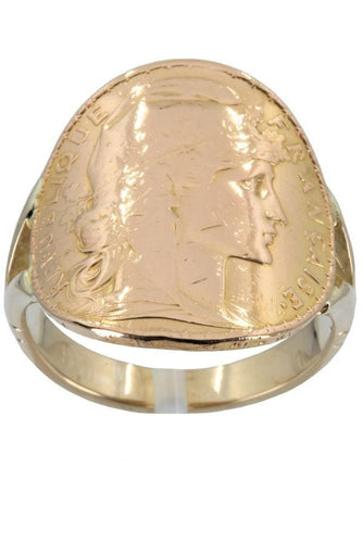 Bague BAGUE PIÈCE 20 FRANCS MARIANNE TUILÉE 58 Facettes 039481