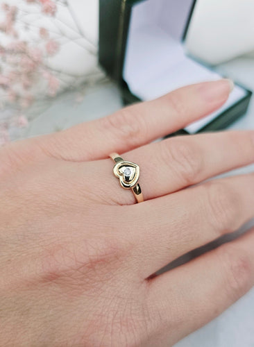 Bague 52 Bague Cœur Or jaune Diamant 58 Facettes 468