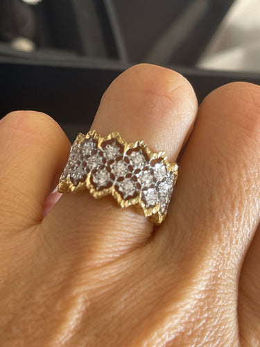 Bague 54 Bague Dentelle bicolore Diamants 58 Facettes