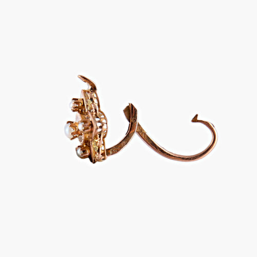 Boucles d'oreilles Boucles d’oreilles anciennes perles fines 58 Facettes