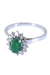 Ring EMERALD AND DIAMOND DAISY RING 58 Facettes 064391