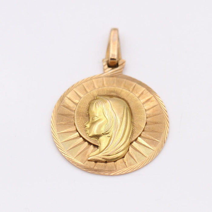 Pendentif Médaille d'or fille vierge 58 Facettes E359026A